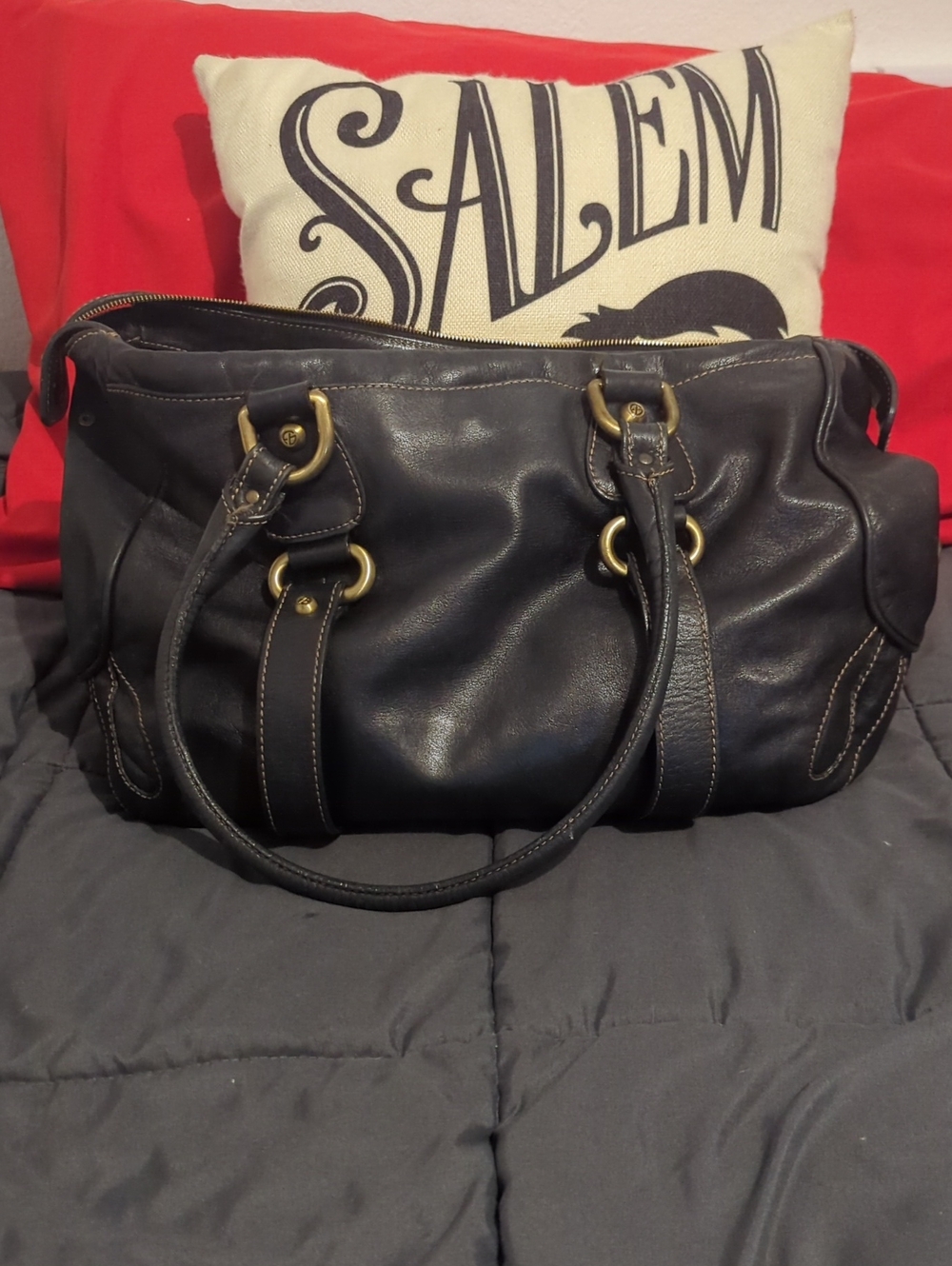 Authentic Francesco Biasia Soft Leather Large Tote Bag - Made In Bulgaria!